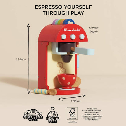 Wooden Toy Coffee Machine & Pods