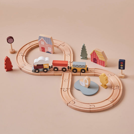 Wooden Kids Train Set