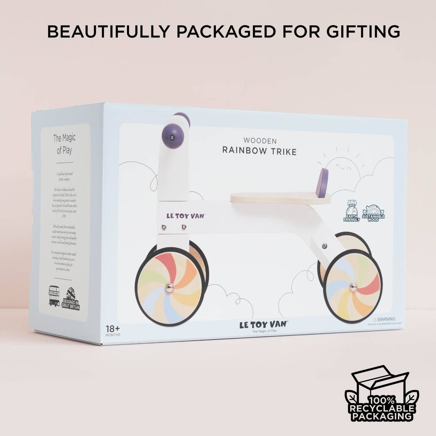 Wooden Rainbow Ride On Trike