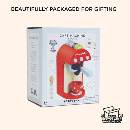 Wooden Toy Coffee Machine & Pods